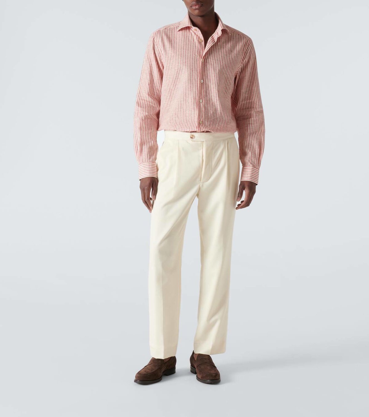 Kiton Striped linen shirt