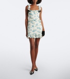 Alessandra Rich Ruffled floral silk crêpe de chine minidress