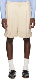 Valentino Beige Pleated Shorts