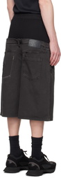 SPENCER BADU Black Dropped Denim Shorts