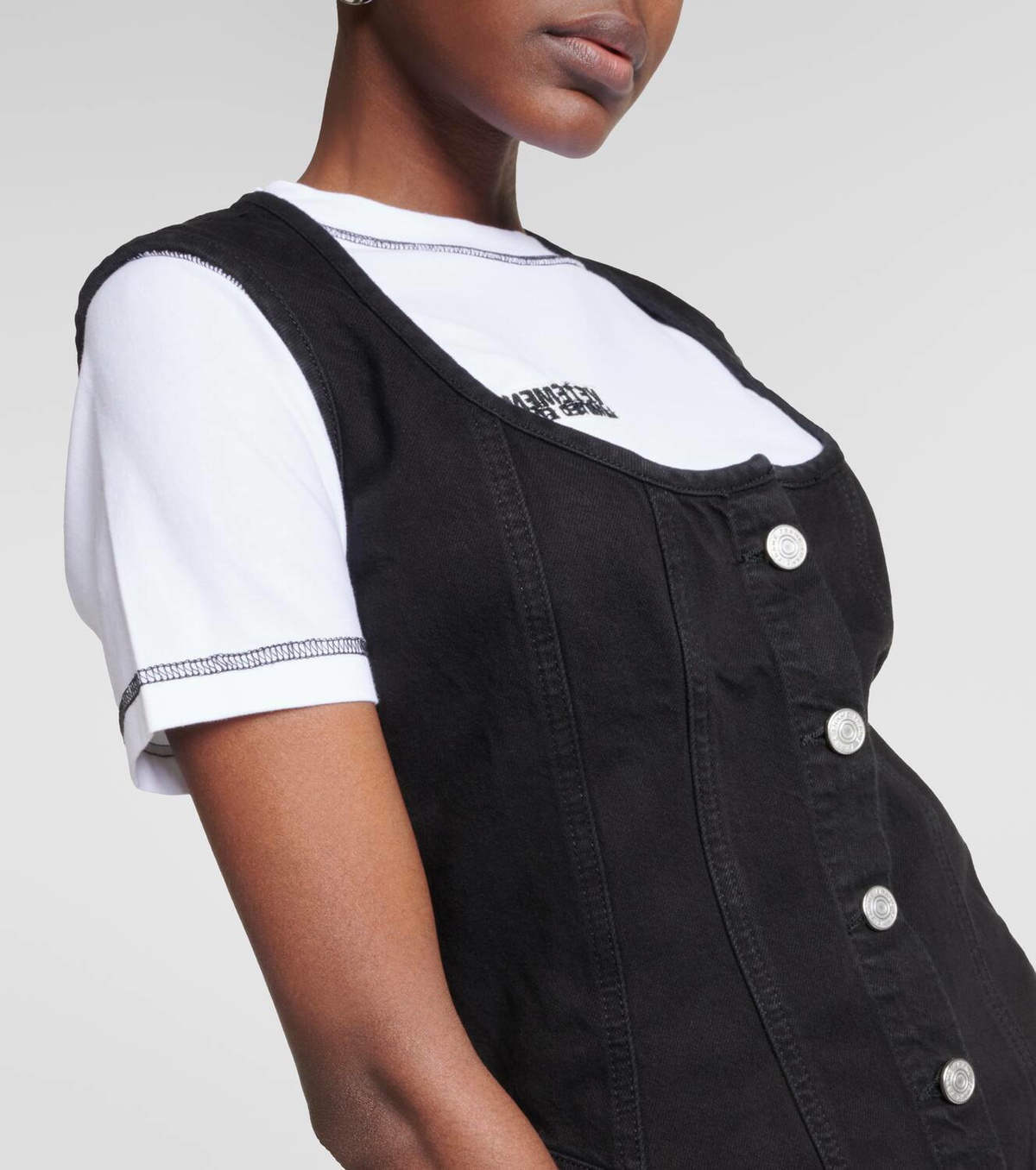 Frame The Seamed Scoop denim bustier