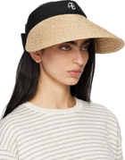 ANINE BING Beige & Black Venus Visor