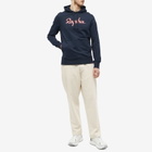 Rapha Men's Logo Pullover Hoody in Dark Navy/Hi-Vis Pink