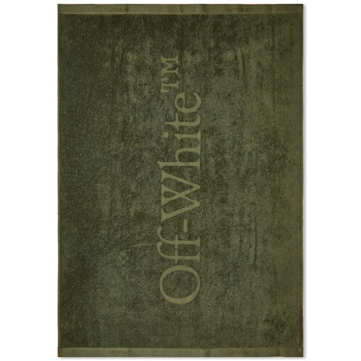 Photo: Off-White Bookish Shower Towel in Army Green