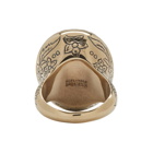 Alexander McQueen Gold and Black Jewelled Ring