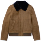 Yves Salomon - Slim-Fit Shearling-Lined Suede Bomber Jacket - Brown