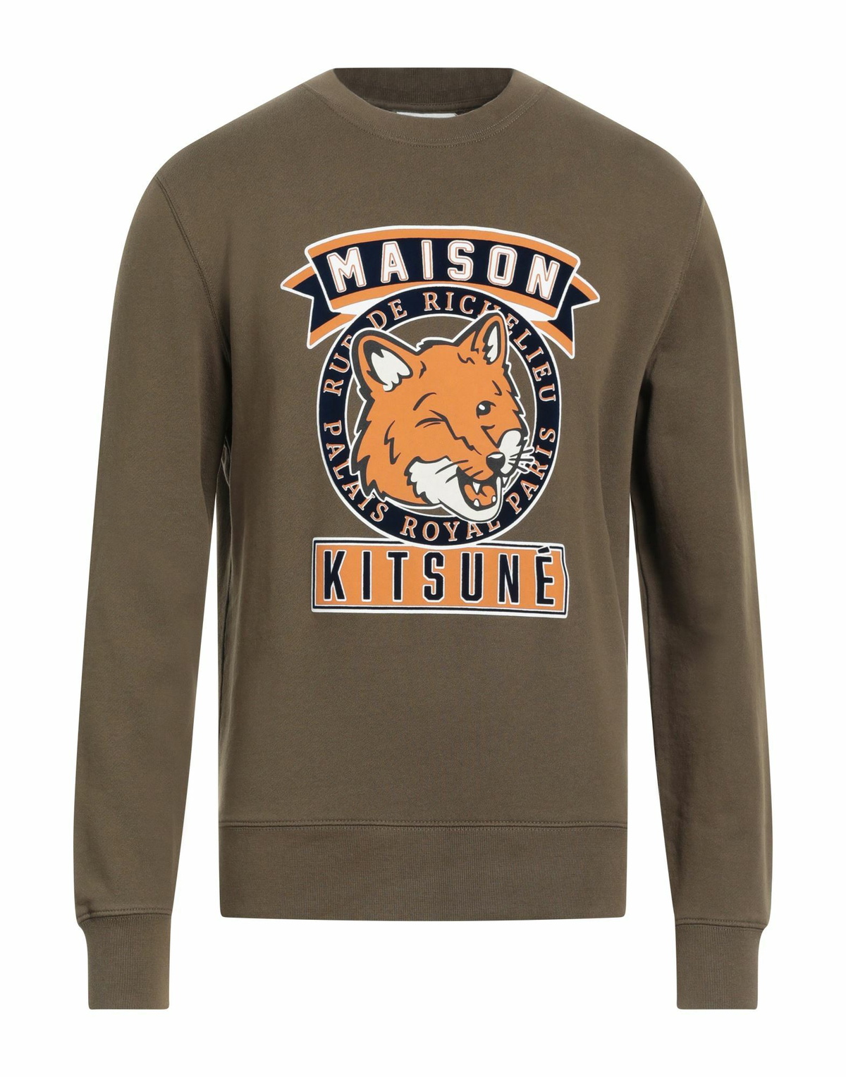 Maison Kitsuné Mens Sweatshirt Military in Green
