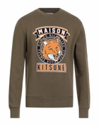 Maison Kitsuné Mens Sweatshirt Military in Green