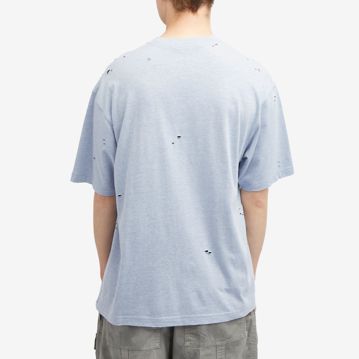 Acne Studios Men's Exford Button Logo T-Shirt in Blue