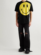 Raf Simons - Smiley Logo-Appliquéd Printed Cotton-Jersey T-Shirt - Black