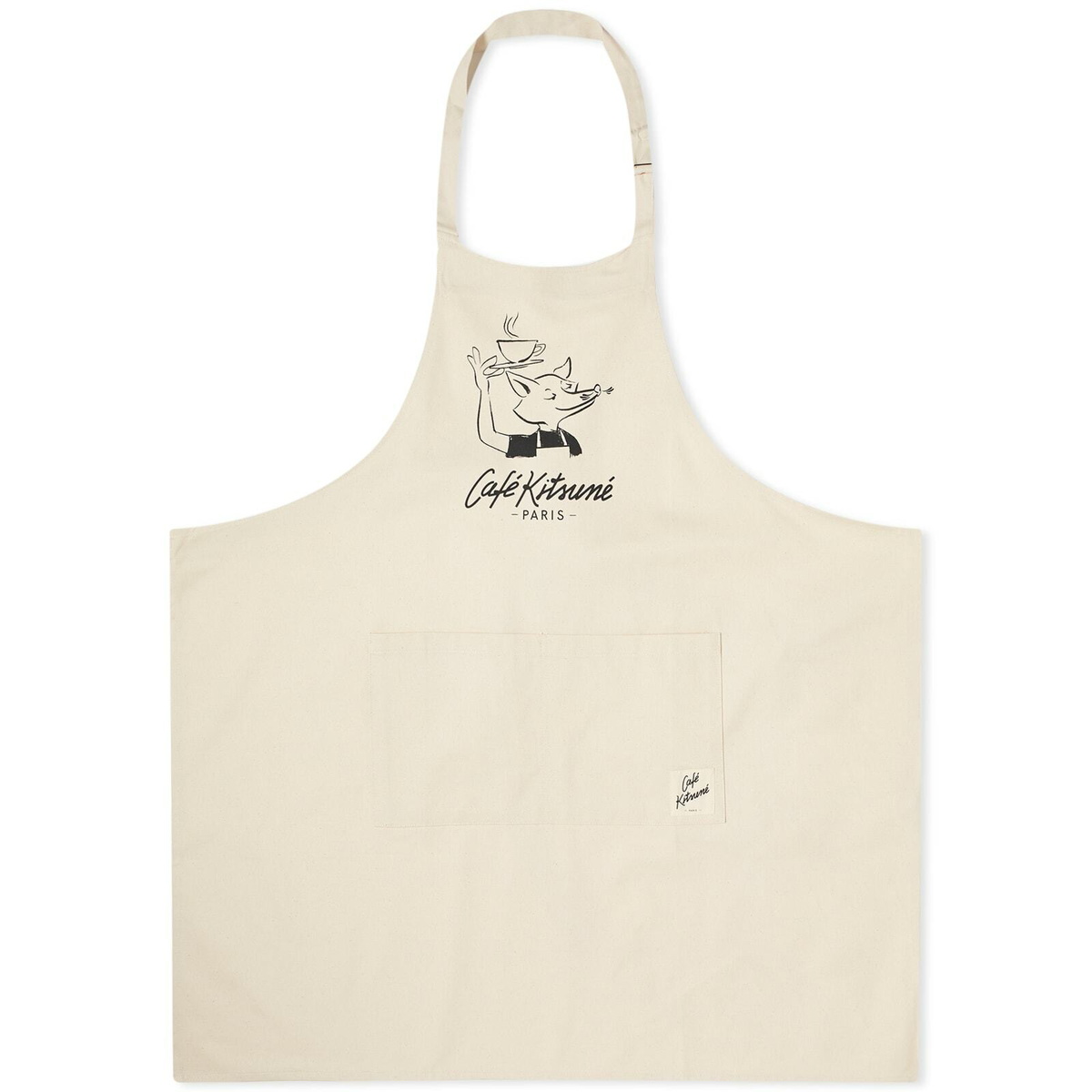 Maison Kitsune★[正規品] Unisex Apron Cafe Kitsune - Black Maison Kitsuné Black 'café Kitsuné' Apron In Black Bk | ModeSens