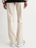 Off-White - Straight-Leg Embellished Pleated Twill Suit Trousers - Neutrals