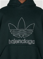 adidas x Balenciaga - Embroidered Logo Hooded Sweatshirt in Dark Green