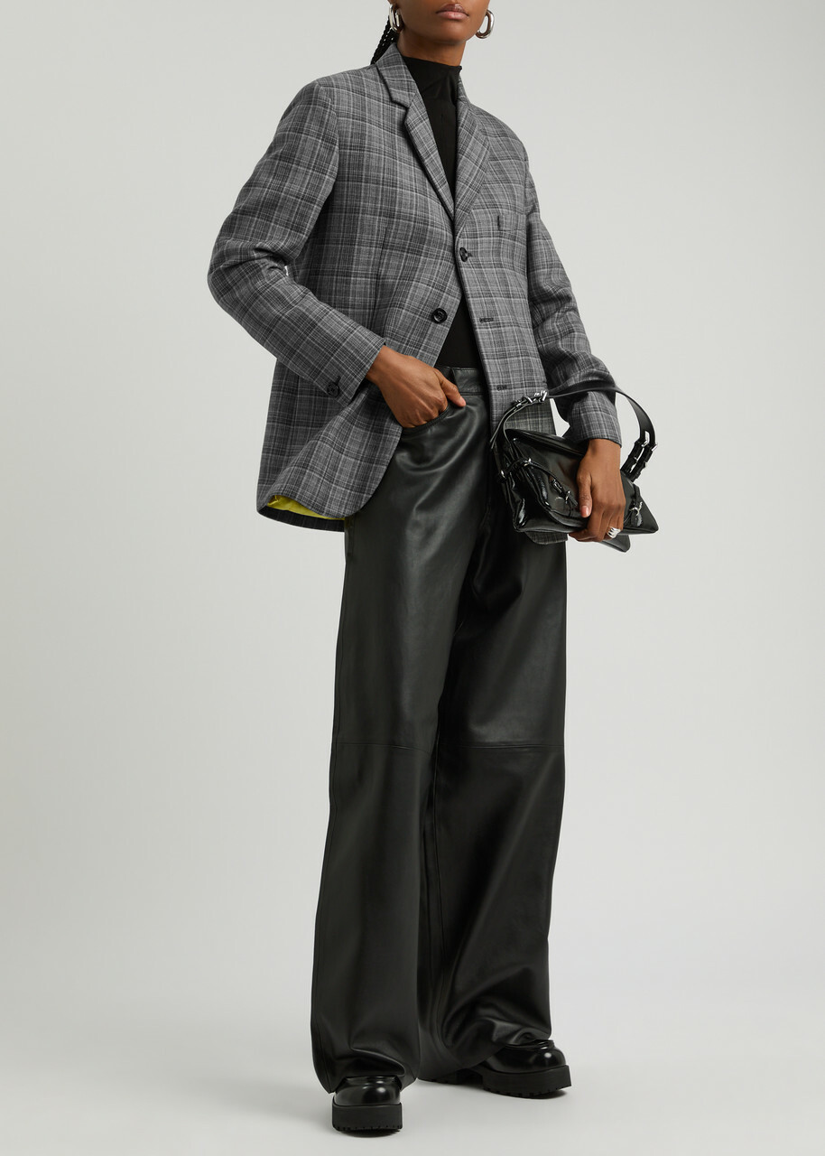 Meryll Rogge Checked Wool Blazer Grey