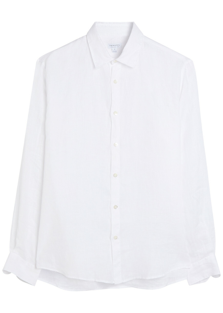 Sunspel Linen Shirt White