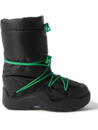 Bottega Veneta - Puddle Rubber-Trimmed Quilted Shell Boots - Black