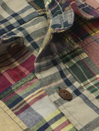 Polo Ralph Lauren - Patchwork Checked Cotton-Jersey Shirt - Blue