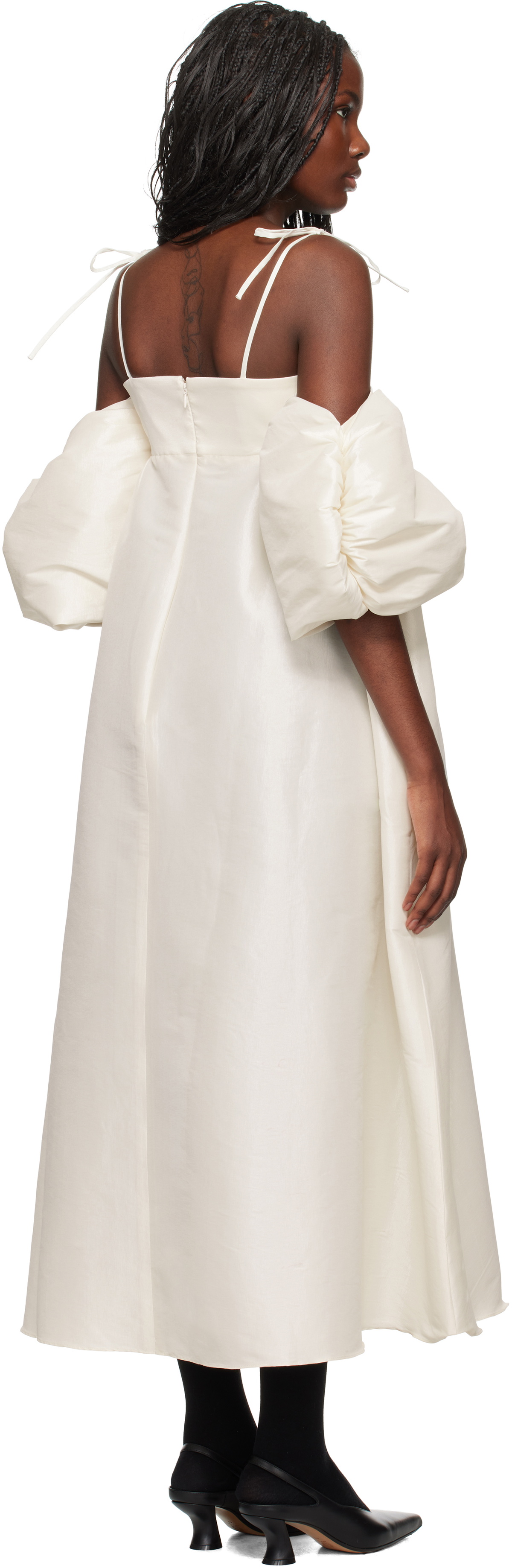 Kika Vargas Off-White Roberta Midi Dress