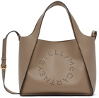 Stella McCartney Taupe Crossbody Logo Tote Bag