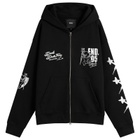 END. Devils Darts Team Zip-Hoodie in Washed Black