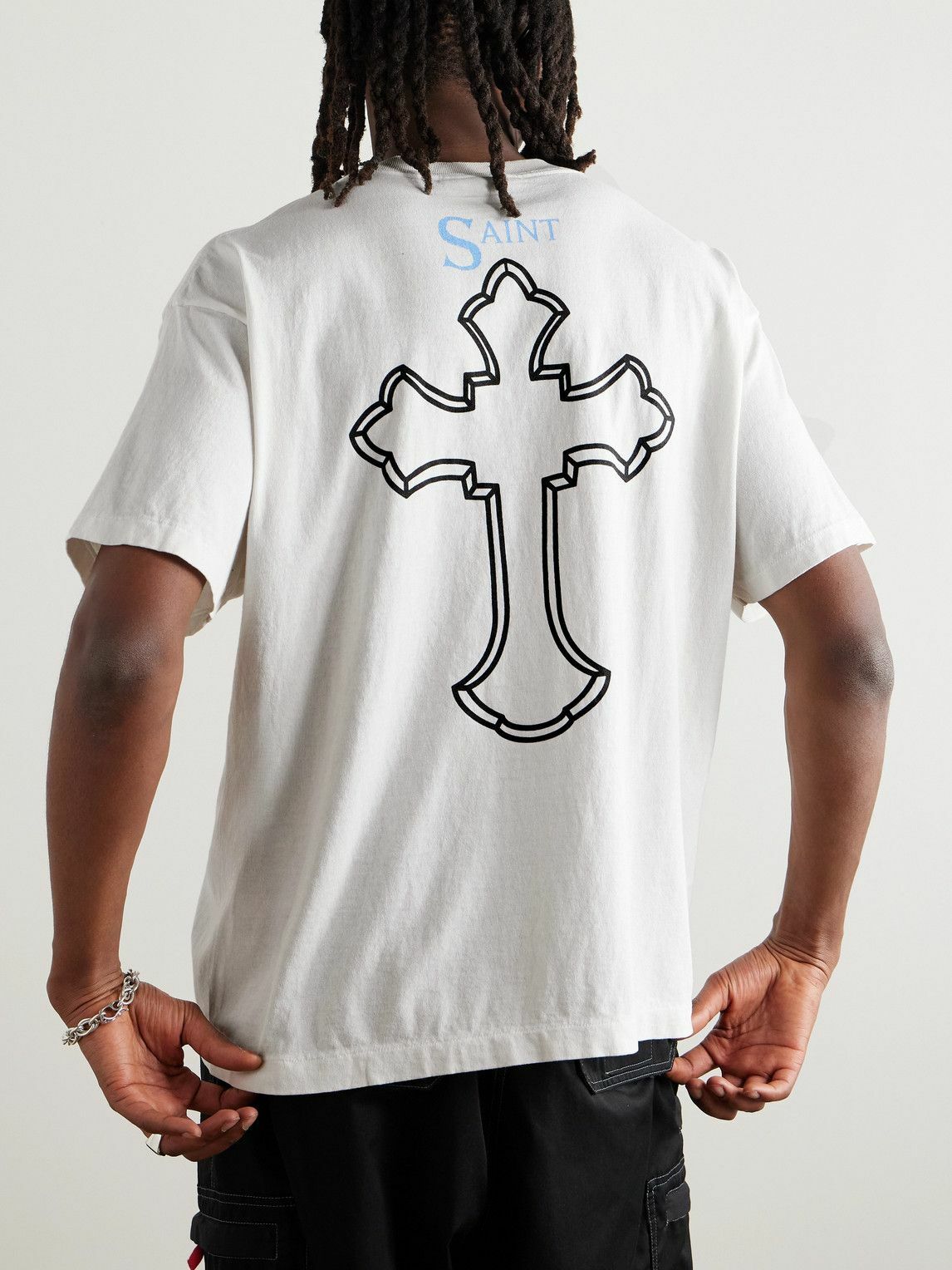 SAINT MXXXXXX - 2Pac Printed Cotton-Jersey T-Shirt - White SAINT