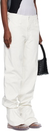 ISSEY MIYAKE White Sculptural Jeans