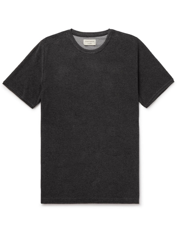 Photo: OLIVER SPENCER LOUNGEWEAR - Ashbourne Cotton-Blend Terry T-Shirt - Gray