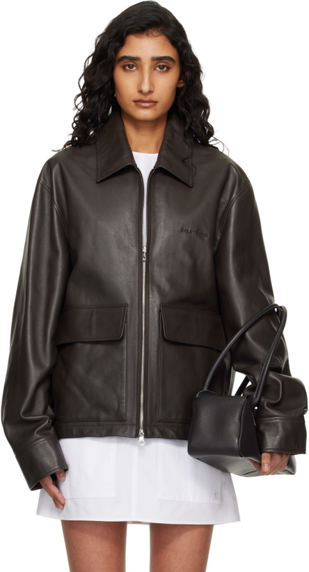Photo: Courrèges Brown 2-Pocket Leather Jacket