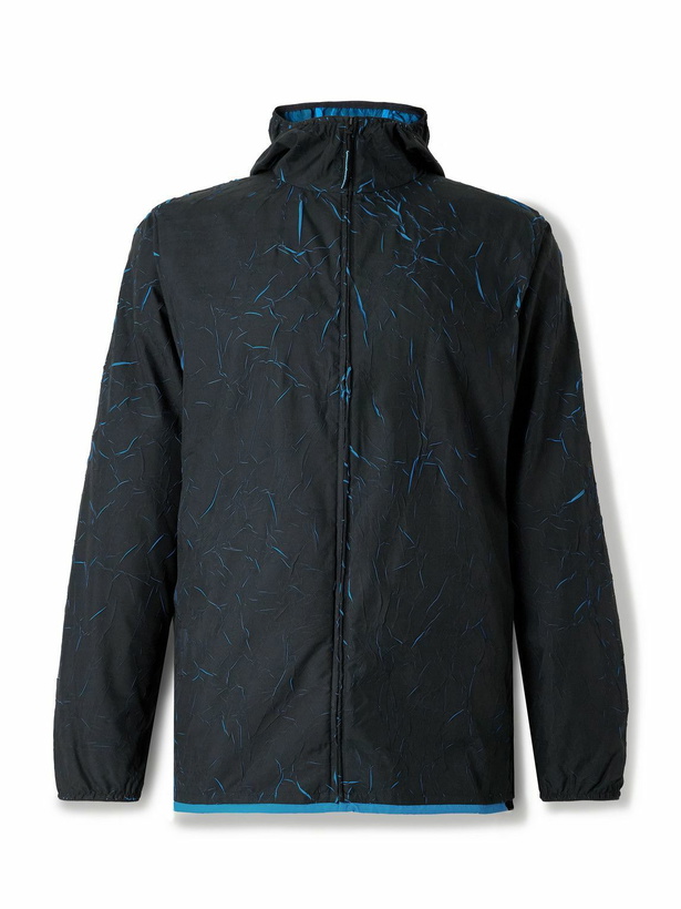 Photo: ON - Pace Printed Recycled-Shell Hooded Jacket - Black