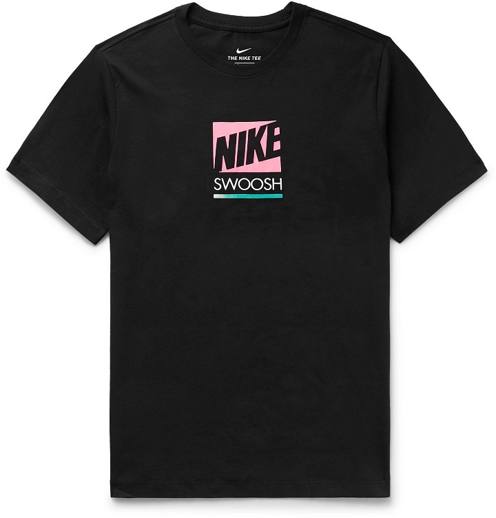 Photo: Nike - Sportswear Printed Cotton-Jersey T-Shirt - Black