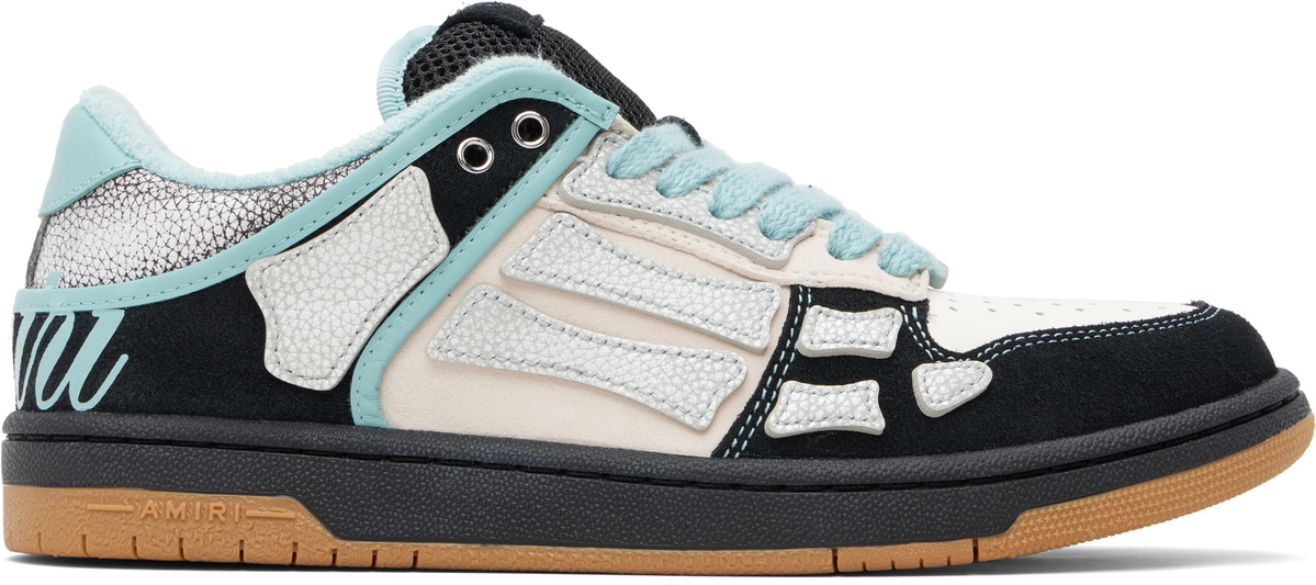 AMIRI Black & Blue XL Skel Top Low Sneakers