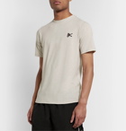 DISTRICT VISION - Tadasana Logo-Embroidered Printed Mélange Stretch-Jersey T-Shirt - Neutrals