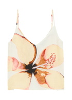 Desmond & Dempsey Hibiscus Printed Linen Camisole top Multicoloured