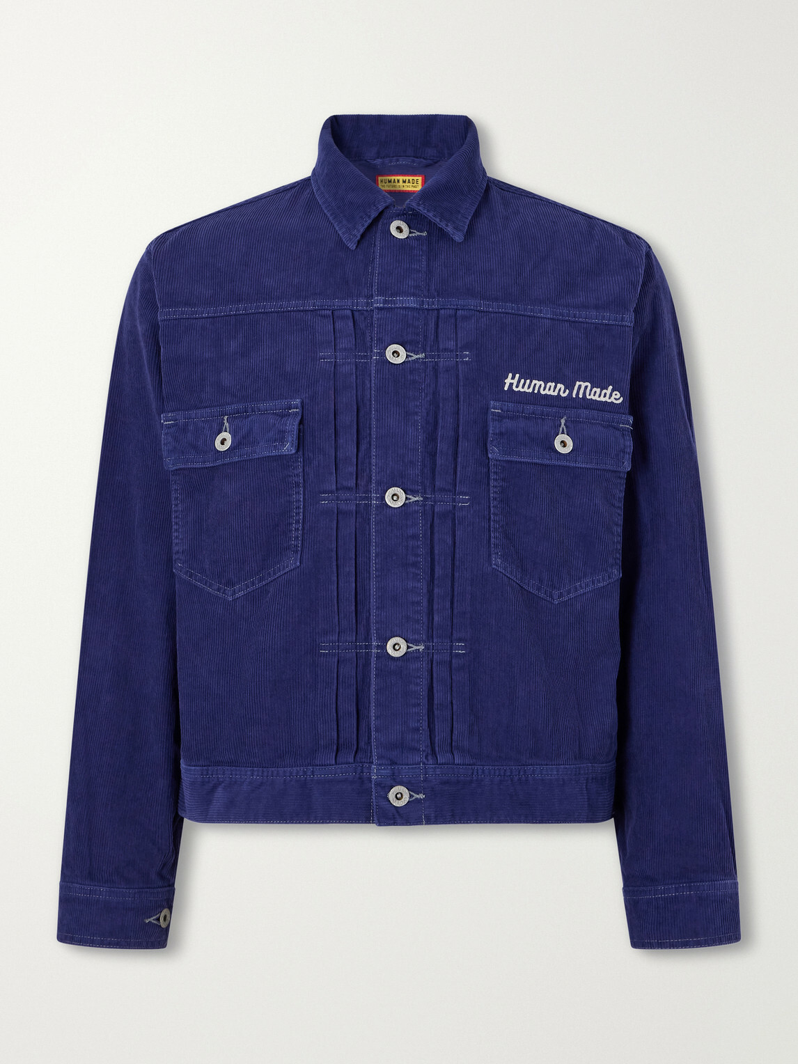 Human Made - Logo-Embroidered Cotton-Corduroy Jacket - Blue