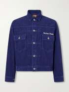 Human Made - Logo-Embroidered Cotton-Corduroy Jacket - Blue