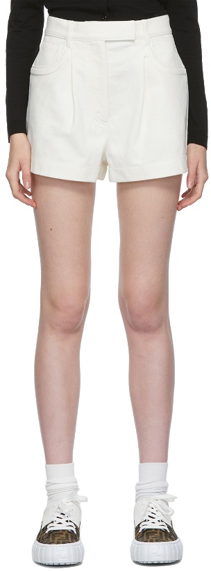 Photo: Fendi Off-White Denim Trompe L'oeil Shorts