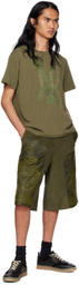 Andersson Bell Khaki Paneled Shorts