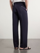 Altea - Orval Cotton and Linen-Blend Gabardine Trousers - Blue
