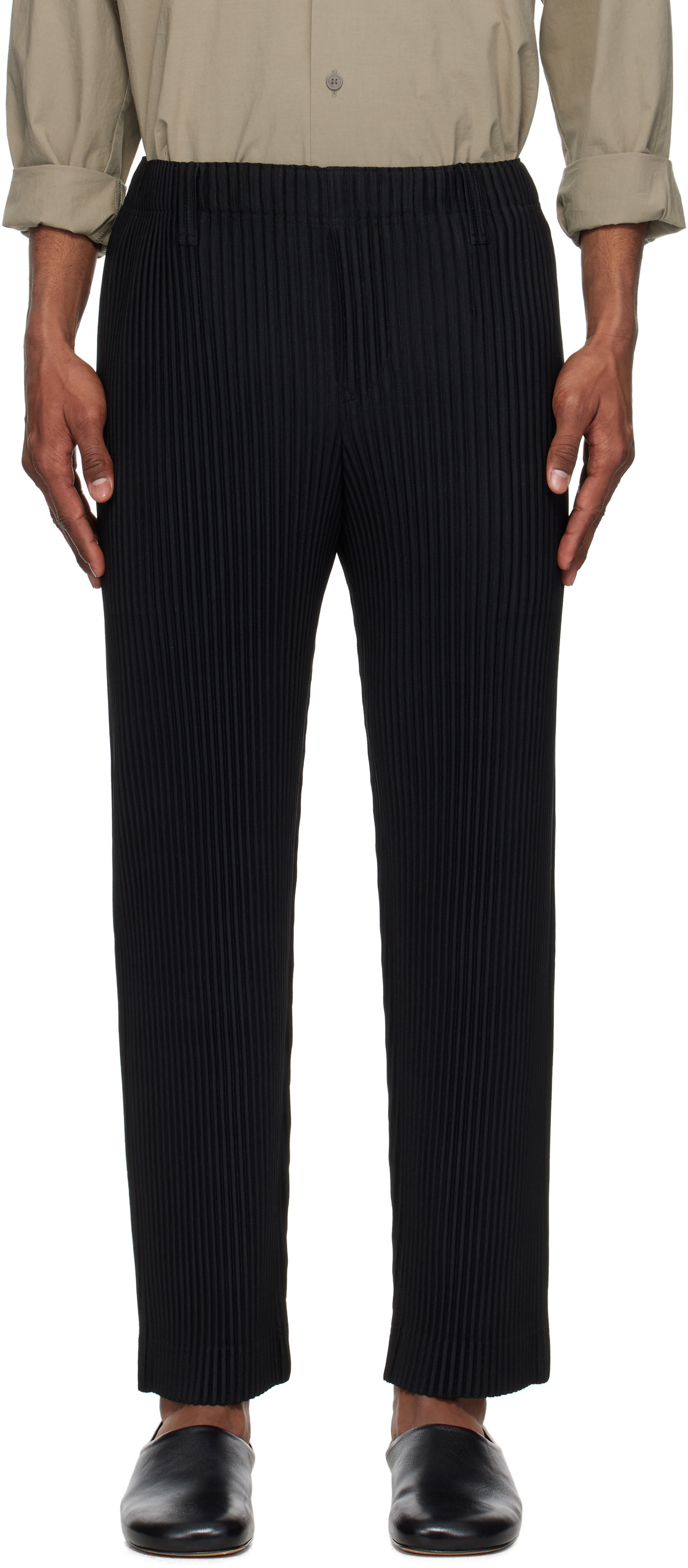 HOMME PLISSÉ ISSEY MIYAKE Black Basics Trousers Homme Plisse Issey