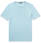 Loro Piana - Mélange Linen-Jersey T-Shirt - Blue