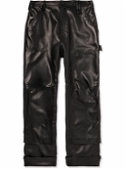 Simone Rocha - Straight-Leg Leather Cargo Trousers - Black