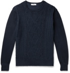 Inis Meáin - Cable-Knit Linen and Cotton-Blend Sweater - Blue