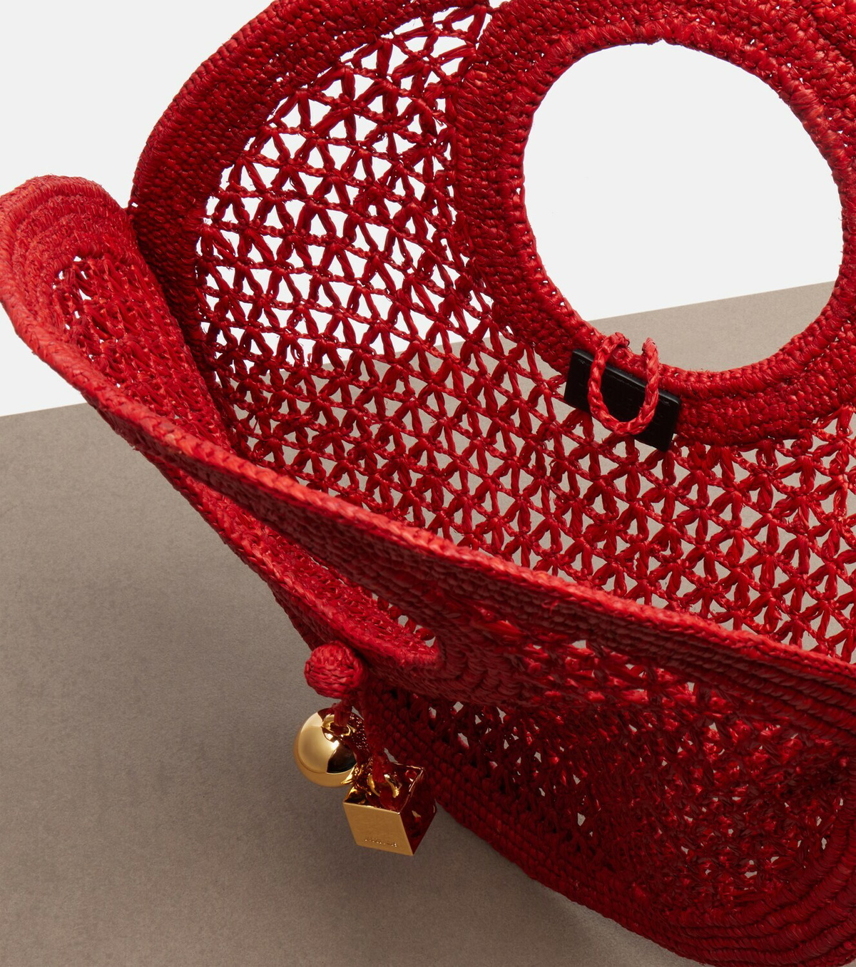 Jacquemus Spiaggia Small raffia top-handle bag