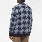 A Kind of Guise Men's Polar Knit Cardigan in Glacier Houndstooth