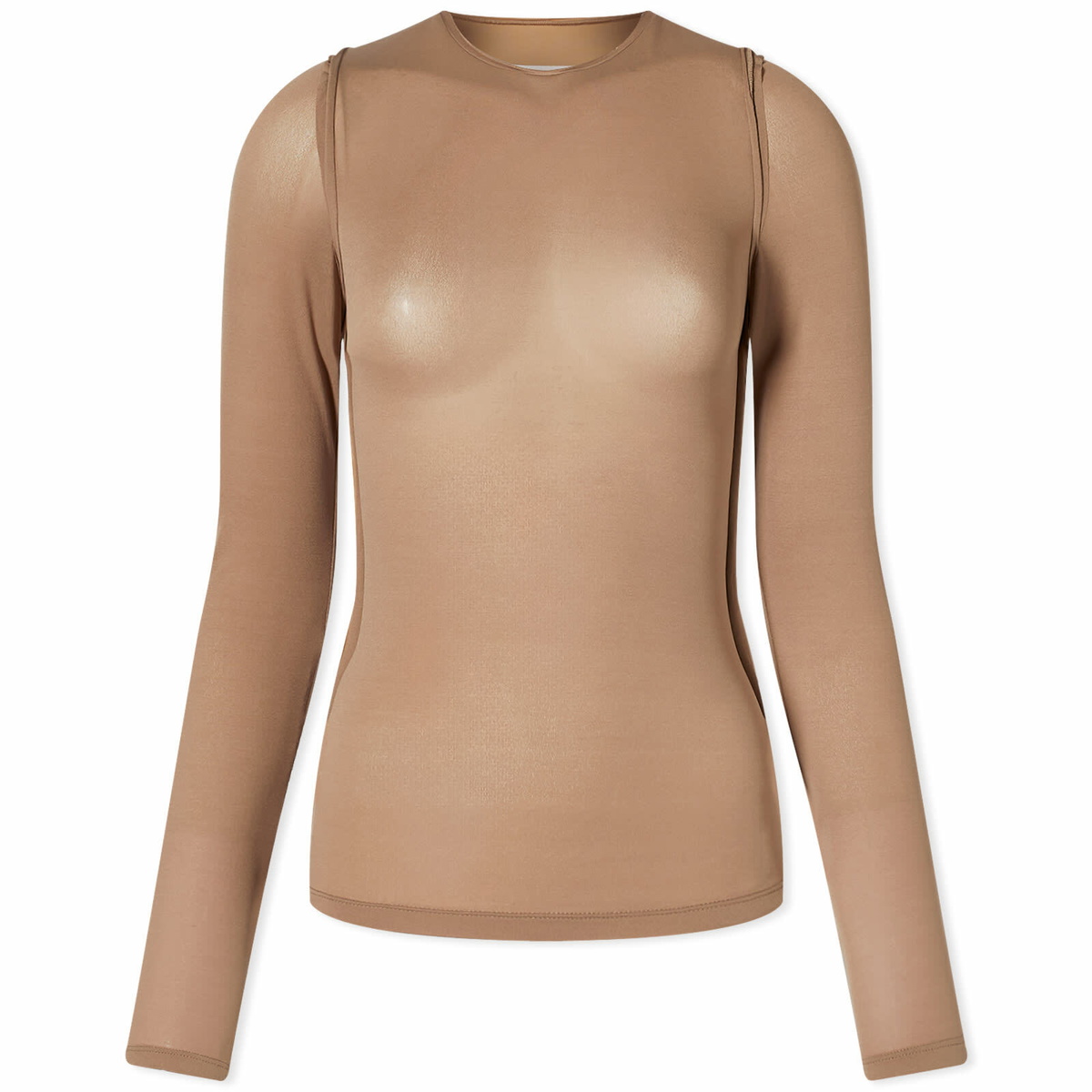 【楽天カード分割】 MM6 Maison Margiela Women's Long Sleeve Top in Mud Brown トップス