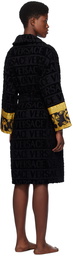 Versace Underwear Black 'I Heart Baroque' Robe