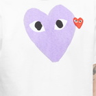 Comme des Garçons Play Men's Red Heart Colour Heart T-Shirt in White/Red/Purple