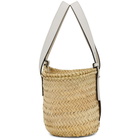 Loewe Beige and White Small Basket Tote