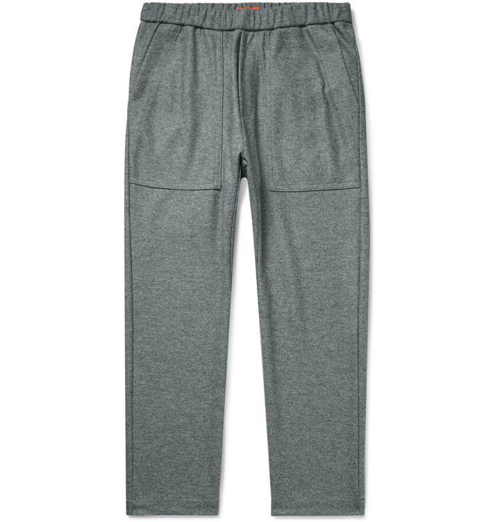 Photo: Barena - Slim-Fit Mélange Knitted Trousers - Gray