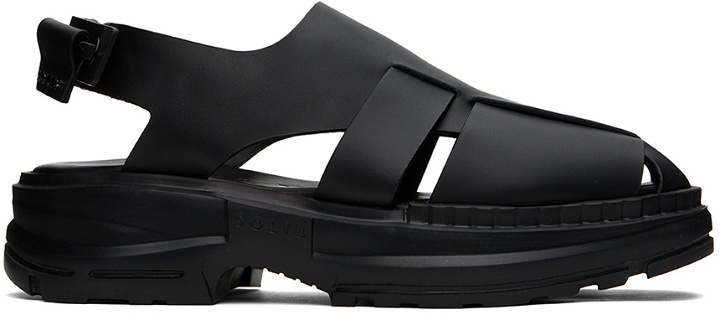 Photo: Solid Homme Black Leather Sandals